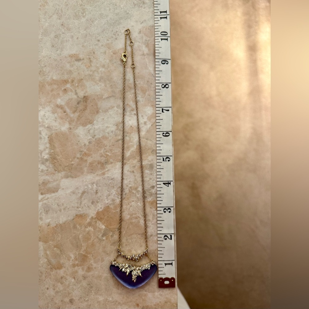 Alexis Bittar Lucite and Crystal Pendant Necklace - Periwinkle Blue/Light Purple - Picture 4 of 7